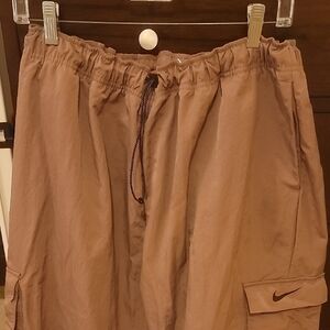 Mens Nike Nylon Polyamide Brown Cargo Pants With Drawstring Waist Size Xl